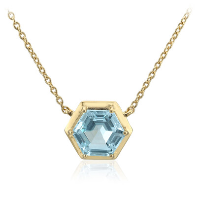 Collar en plata con Topacio azul cielo