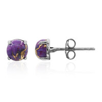 Pendientes en plata con Turquesa púrpura del Mohave Kingman
