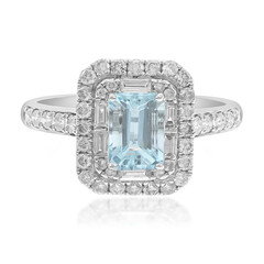 Anillo en oro con Aguamarina de Brasill AAA (AMAYANI)