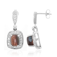 Pendientes en plata con Ojo de tigre rojo
