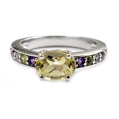 Anillo en plata con Citrino de color limón