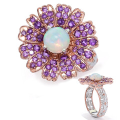 Anillo en plata con Ópalo de Welo (Gems en Vogue)