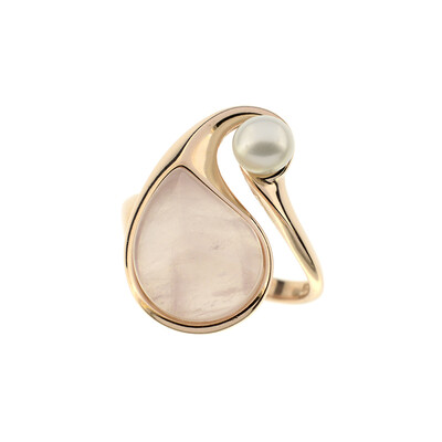 Anillo en plata con Cuarzo rosa (dagen)
