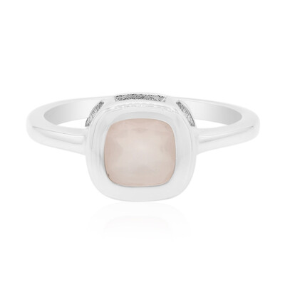 Anillo en plata con Cuarzo rosa