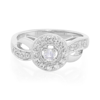 Anillo en plata con Piedra de Luna arcoíris