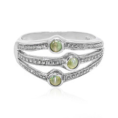 Anillo en plata con Alejandrita ojos de gato