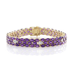 Brazalete en plata con Amatista de Zambia