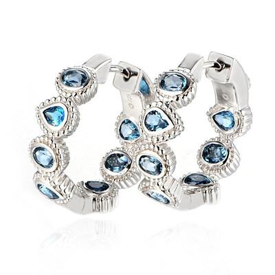 Pendientes en plata con Topacio azul de Londres (Dallas Prince Designs)