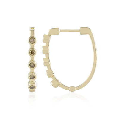 Pendientes en oro con Diamante champán SI1