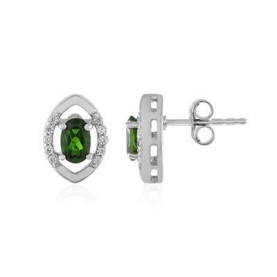 Pendientes en plata con Diópsido de Rusia