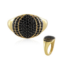 Anillo en plata con Espinela negra