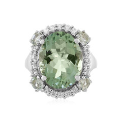 Anillo en plata con Amatista verde