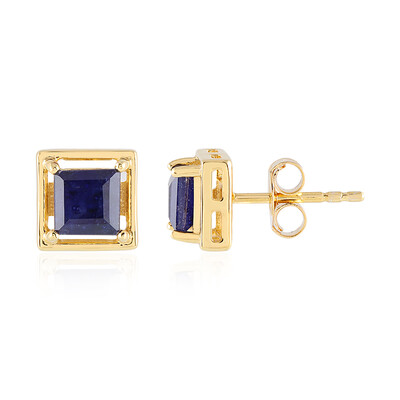 Pendientes en plata con Zafiro azul de Madagascar