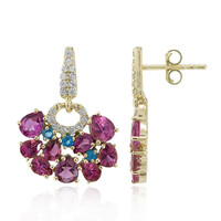Pendientes en oro con Turmalina rosa (Adela Gold)