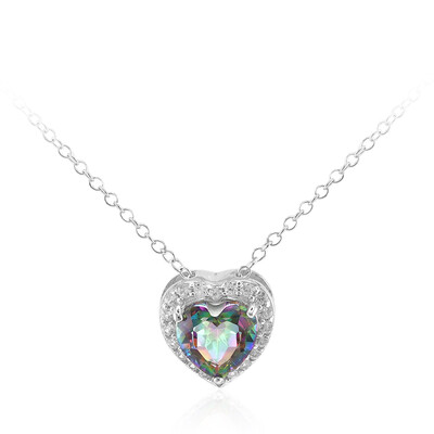 Collar en plata con Cuarzo místico verde