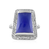 Anillo en plata con Calcedonia azul