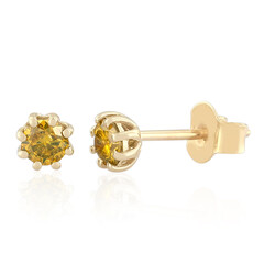 Pendientes en oro con Diamante amarillo I2 (de Melo)
