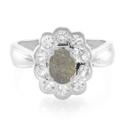 Anillo en plata con Labradorita
