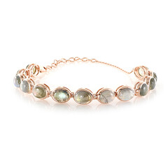 Brazalete en plata con Labradorita verde de Maniry (KM by Juwelo)