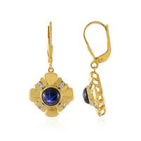 Pendientes en plata con Zafiro estrella azul