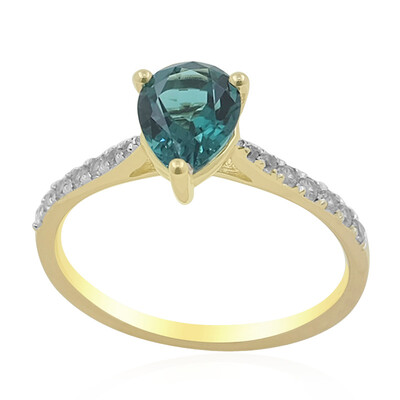 Anillo en oro con Indidolita de Brasil