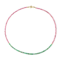 Collar en plata con Turmalina rosa de Nigeria