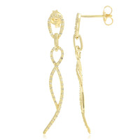 Pendientes en plata con Diamante chocolate