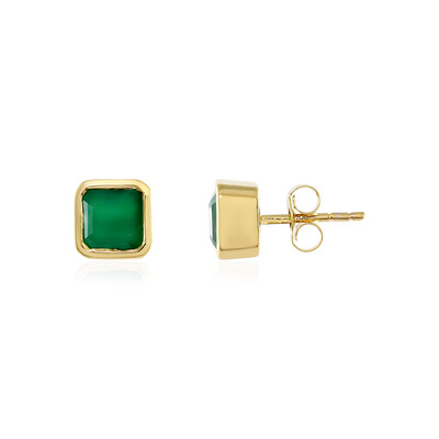 Pendientes en plata con Ónix verde