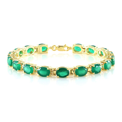Brazalete en plata con Ónix verde