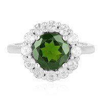 Anillo en plata con Diópsido de Rusia