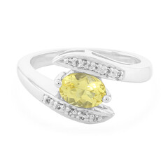 Anillo en plata con Berilo amarillo