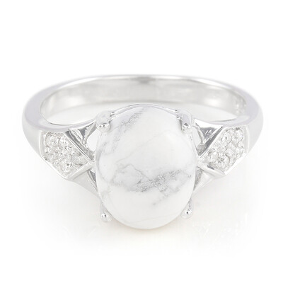 Anillo en plata con Howlita