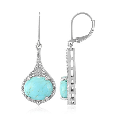 Pendientes en plata con Turquesa azul del Mohave Kingman
