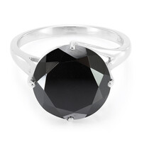 Anillo en plata con Hematita negra