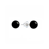 Pendientes en plata con Turmalina negra