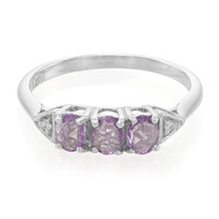 Anillo en plata con Zafiro de Ceilán púrpura no calentado