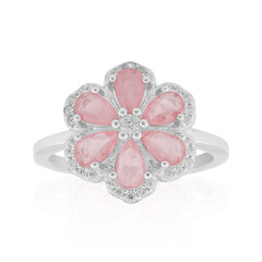 Anillo en plata con Cuarzo rosa pastel