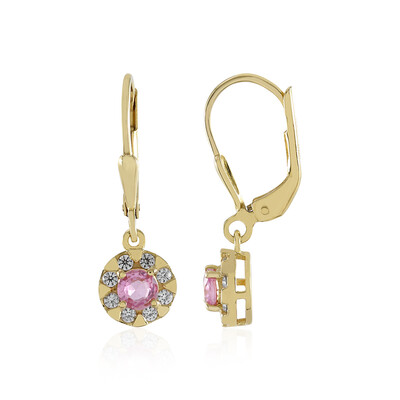 Pendientes en plata con Zafiro rosa de Madagascar