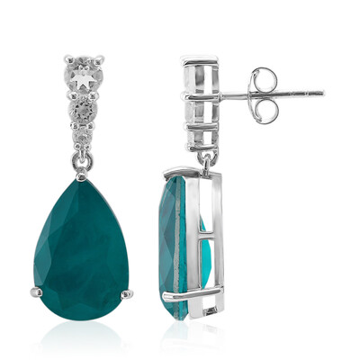 Pendientes en plata con Cuarzo verde azulado