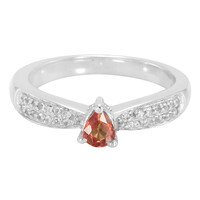 Anillo en plata con Zafiro naranja
