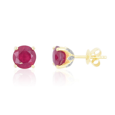 Pendientes en oro con Rubí de Madagascar (de Melo)