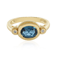 Anillo en plata con Topacio azul de Londres