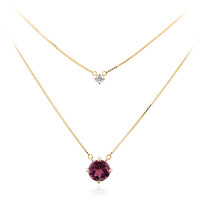 Collar en oro con Granate Magenta (de Melo)