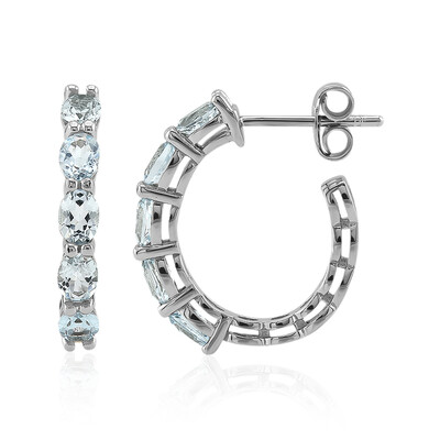 Pendientes en plata con Topacio azul cielo