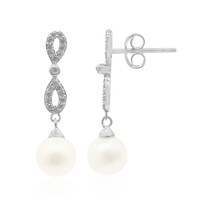 Pendientes en plata con Perla Freshwater