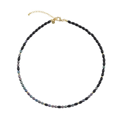 Collar en plata con Turmalina negra