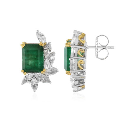 Pendientes en plata con Esmeralda de Zambia (Gems en Vogue)