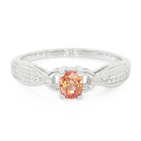 Anillo en plata con Rubí rojo atardecer