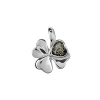 Colgante en plata con Ámbar báltico verde