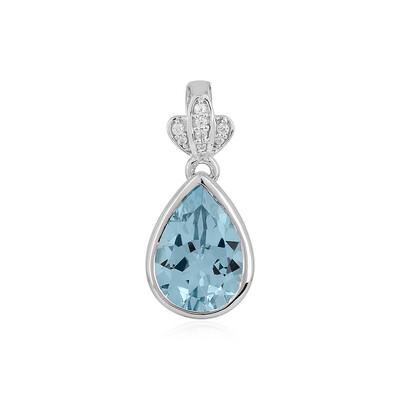 Colgante en plata con Topacio azul cielo